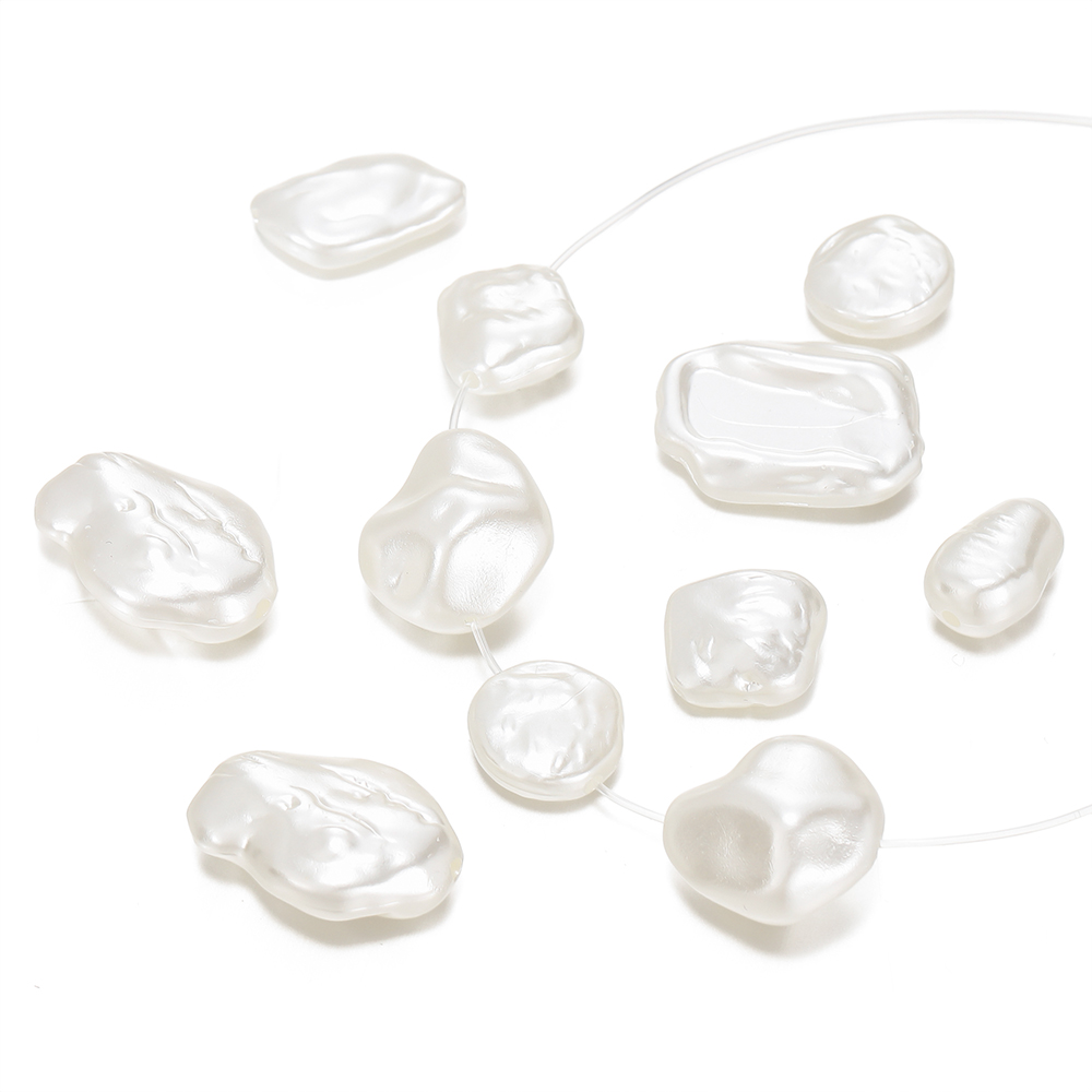 Pearl Stud Earrings - 10ชิ้น/ล็อตสไตล์บาร็อค ABS ลูกปัดมุกเสน่ห์ไม่สม่ำเสมอจี้สำหรับต่างหูสร้อยข้อมือสร้อยคอกิ๊บติดผม DIY เครื่องประดับทำ
