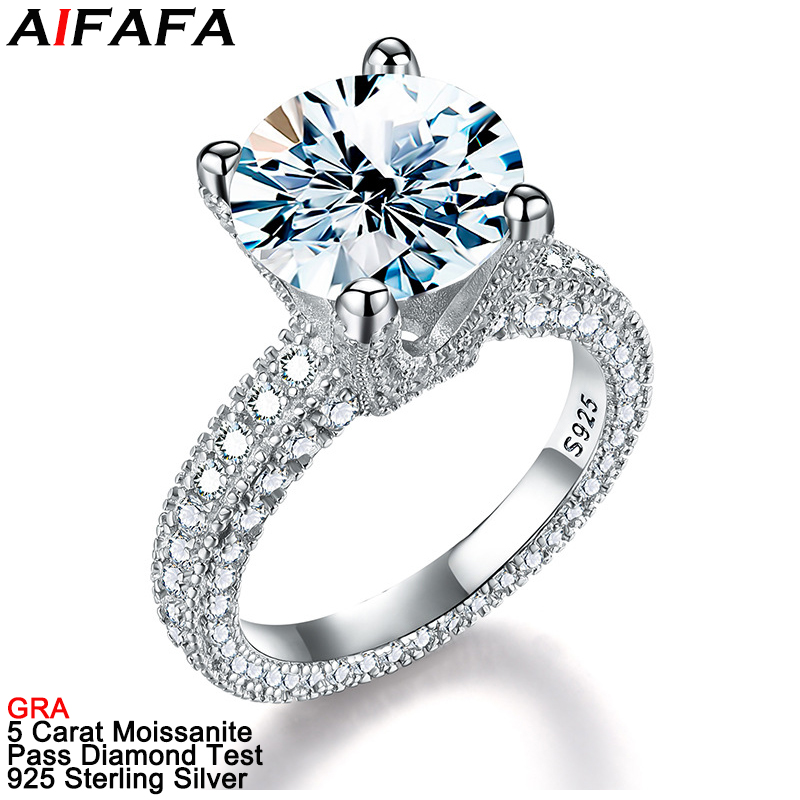 Sterling Silver Ring - แหวนเพชรโมอิสซาไนต์แท้ 5 กะรัต เงินแท้ s925 11