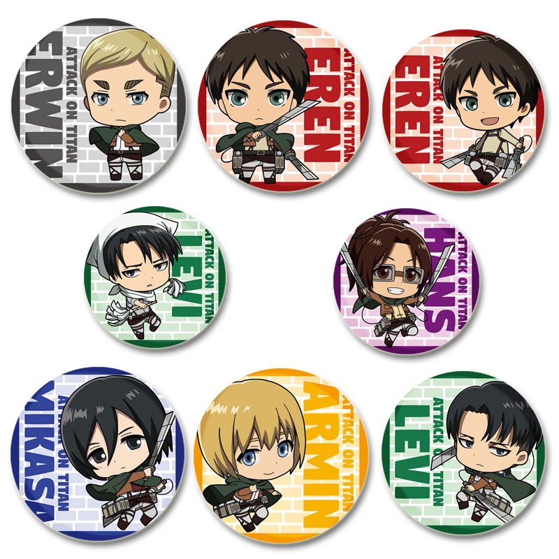 Levi Jewelry & Watches Inc - เข็มกลัด Attack on Titan ทำมือ ลายการ์ตูน