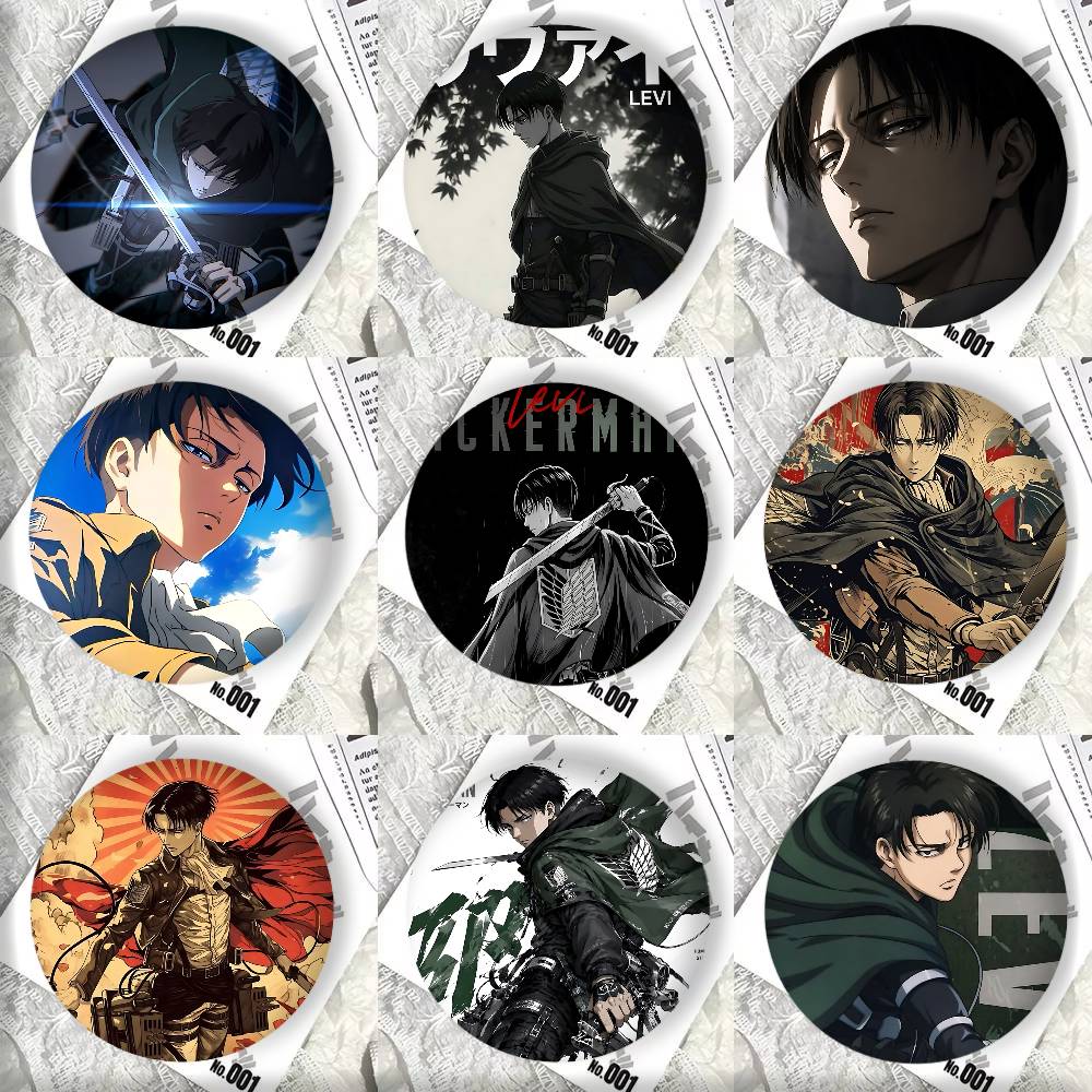 Levi Jewelry & Watches Inc - เข็มกลัดรูปทรงกลมลาย Attack on Titan ของเลวี แอคเคอร์แมน
