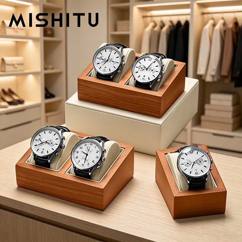 Jewelry Box With Watches - กล่องเก็บนาฬิกาข้อมือไม้แท้ MISHITU สำหรับผู้ชาย กล่องจัดเก็บนาฬิกาข้อมือแบบ 1/2 ช่อง