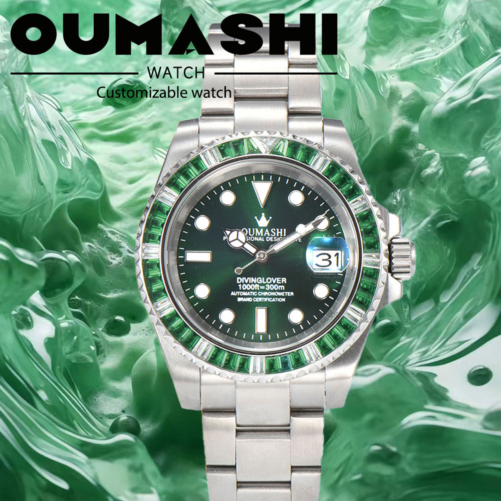 Watch Strap Replacement - 40 มม. นาฬิกาดำน้ำสุดหรูสำหรับผู้ชาย NH35 กลไกนาฬิกา กระจกแซฟไฟร์