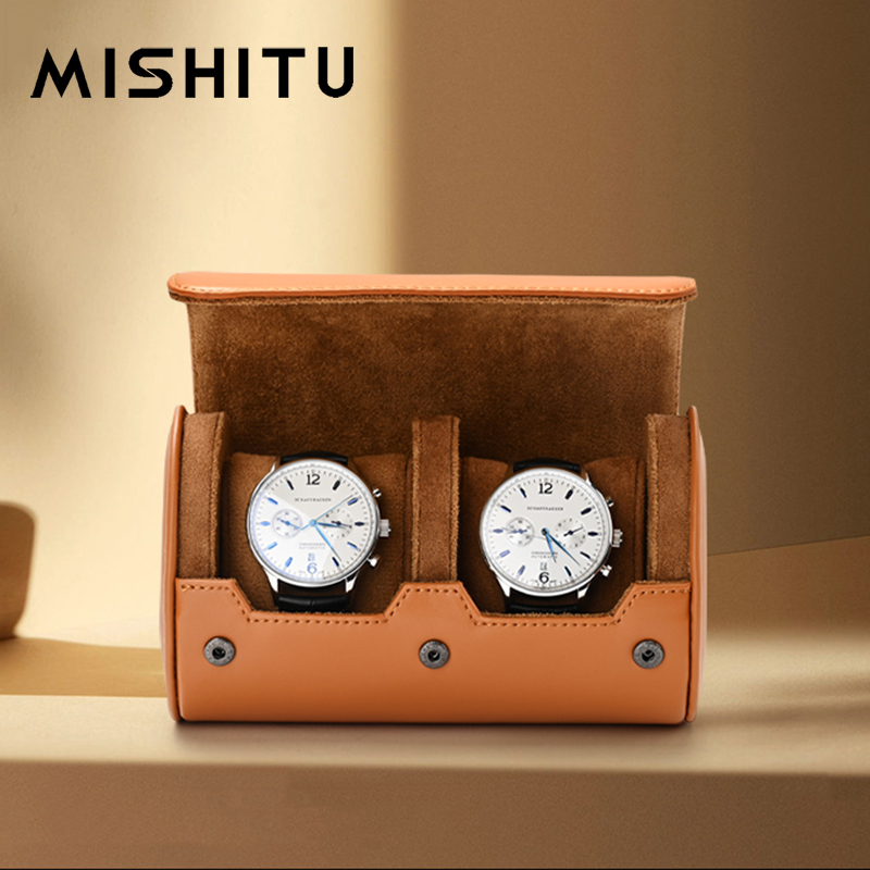 Jewelry Box With Watches - MISHITU 1/2/3-Slot นาฬิกาม้วนกระเป๋าเดินทางแบบพกพา Vintage หนังนาฬิกากล่องเก็บกระเป๋านาฬิกาผู้ชายของขวัญ