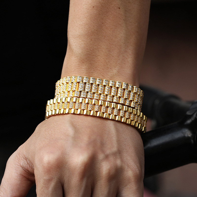 Icebox Jewelry Watches - คริสตัลหินฮิปฮอป AAA paved Bling ออกสายนาฬิกาข้อมือ Link