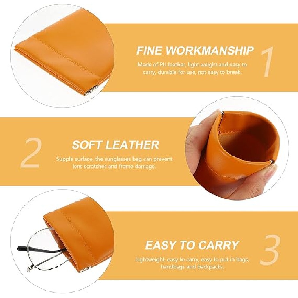 Jewelry Eyewear Watches & Accessories - กระเป๋าเก็บของหนัง PU 3 ชิ้น, กระเป๋าจัดระเบียบขนาดเล็กแบบพกพาสำหรับแว่นตา, แปรงแต่งหน้า,