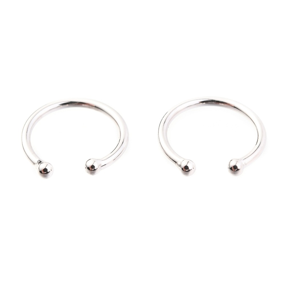 Sterling Silver Ring - ต่างหูแบบห่วงเงินแท้ 925 ชุบโรเดียม พร้อมแพลตตินัมทรงกลม 12x1 มม.