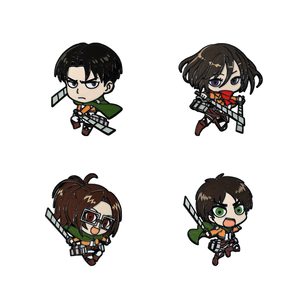 Levi Jewelry & Watches Inc - ชุดเข็มกลัดเคลือบลายการ์ตูน 4 ชิ้น ของกองทัพสำรวจ ตัวละครแฮง โซอี้