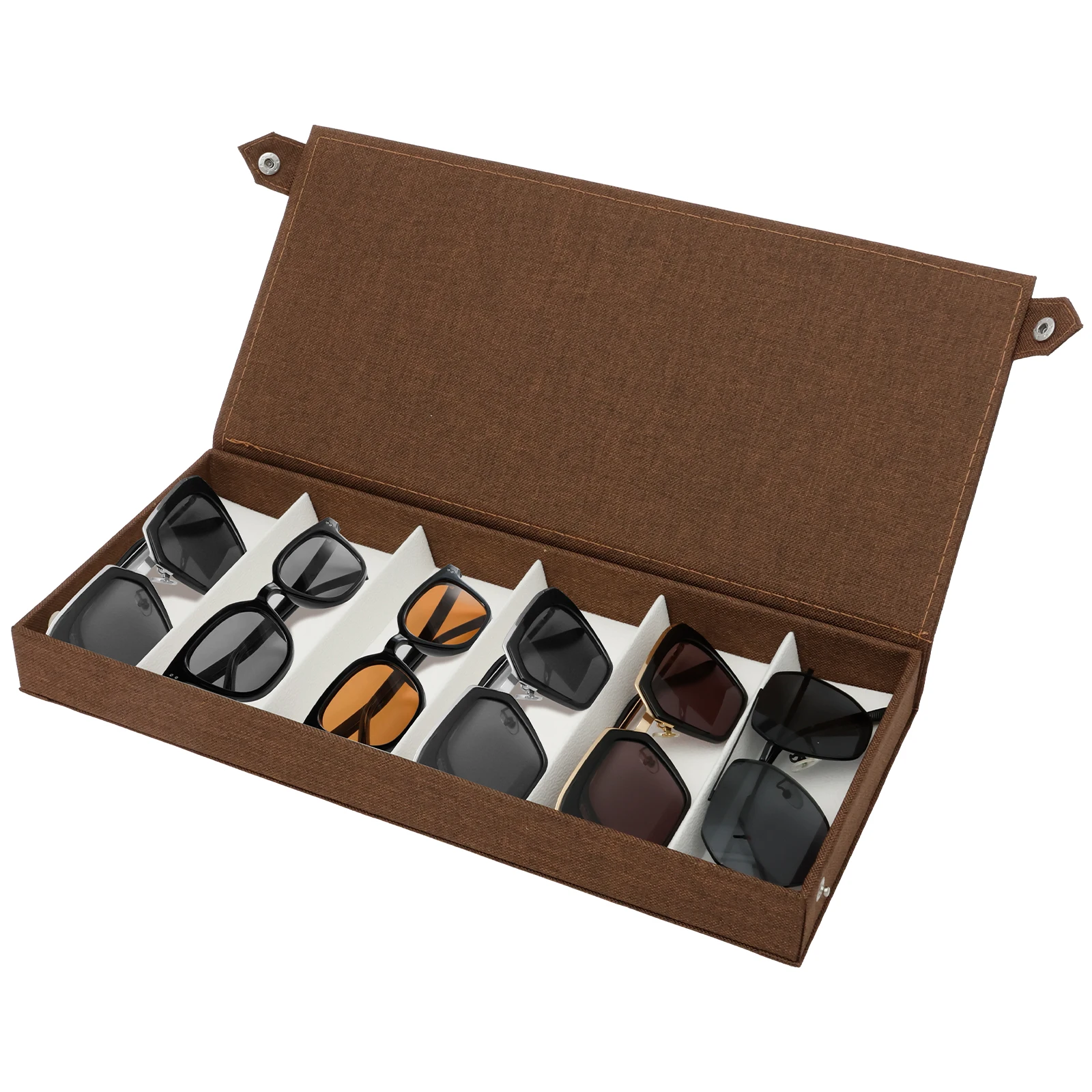 Jewelry Eyewear Watches & Accessories - กล่องเก็บแว่นตา 6 ช่อง กล่องใส่เครื่องประดับ กล่องจัดระเบียบแว่นตาและนาฬิกา กล่องอเนกประสงค์