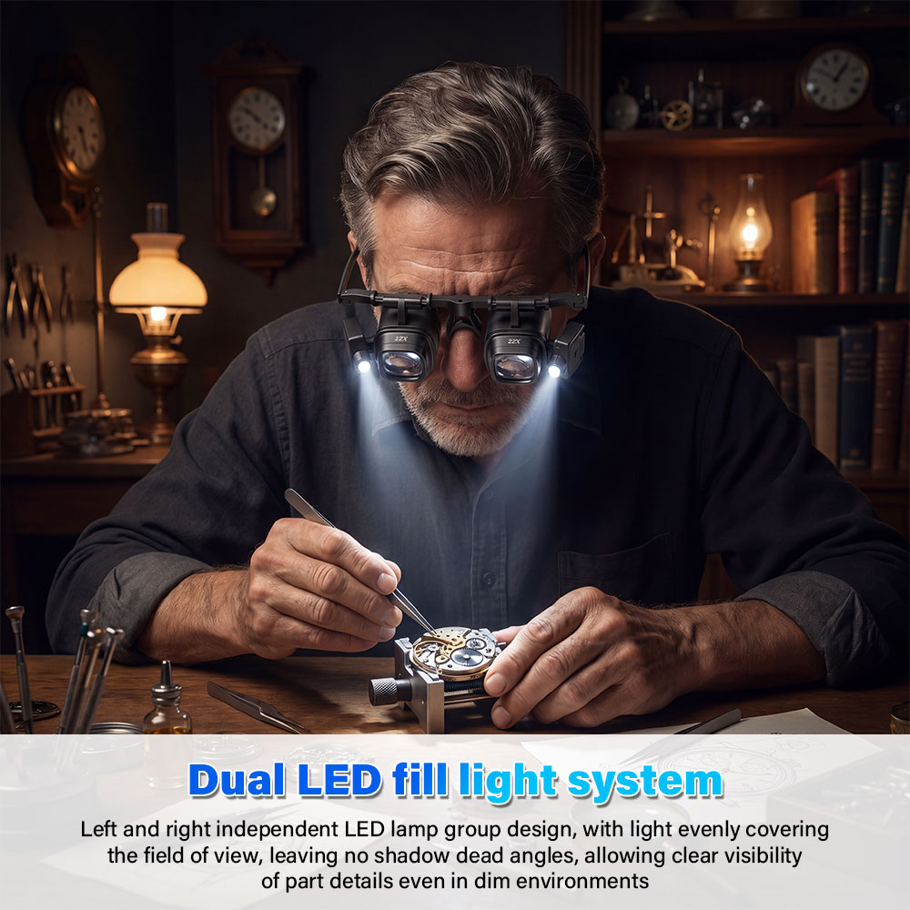 Jewelry Eyewear Watches & Accessories - แว่นขยายแบบคาดศีรษะพกพา ขยายได้ 2X-24X พร้อมไฟ LED 2