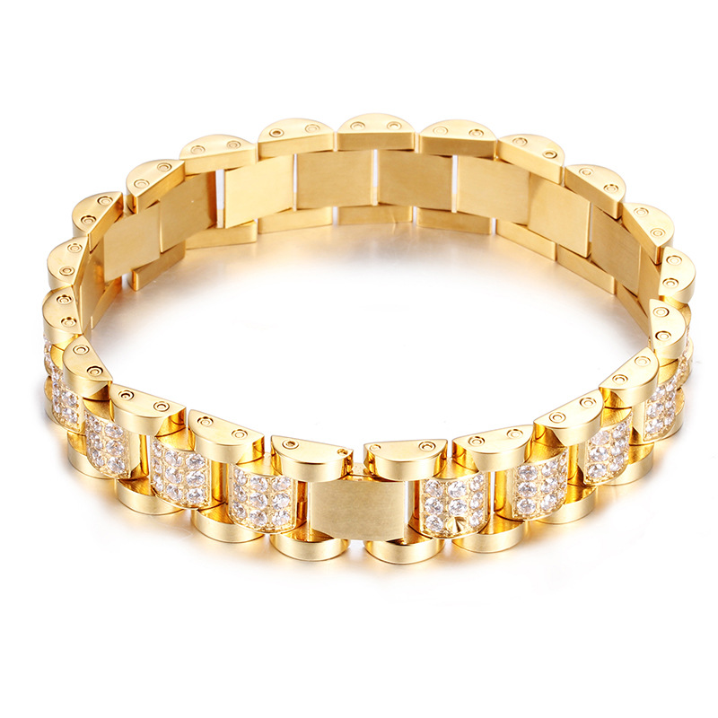 Icebox Jewelry Watches - เพชรสังเคราะห์ AAA ประดับด้วยเพชรทำจากสเตนเลสสตีลมีสายนาฬิกาข้อมือ Link สร้อยข้อมือสไตล์ฮิปฮอปสำหรับผู้ชาย