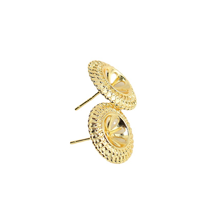 Pearl Stud Earrings - ต่างหูมุกแบบติดหู ชุบทองบนทองแดง เงินแท้ S925 อุปกรณ์ทำเครื่องประดับ DIY