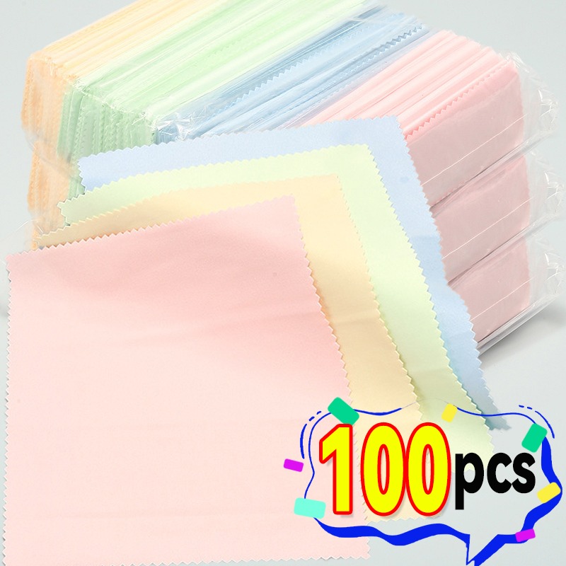 Jewelry Eyewear Watches & Accessories - 10-100pcs Silver Polishing แว่นตาผ้าเครื่องประดับผ้าทําความสะอาดนุ่มผ้าเช็ดทําความสะอาดปลอดสารพิษ Tarnish Remover