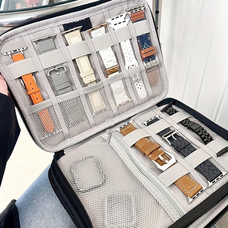 Jewelry Box With Watches - กระเป๋าใส่สายนาฬิกาสำหรับ Apple Watch กล่องเก็บสายนาฬิกาอัจฉริยะ กระเป๋าเก็บสายรัดข้อมือ กล่องเก็บนาฬิกา/เครื่องประดับ