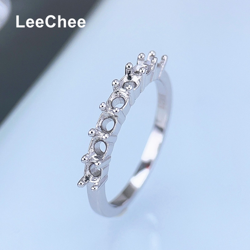 Sterling Silver Ring - คงที่แหวนสําหรับ Moissanite หรืออัญมณีผู้หญิง Handmade ผลการค้นหาเครื่องประดับ 3
