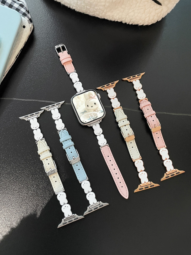 Watch Strap Replacement - สายนาฬิกาหนังลายกระต่ายมิฟฟี่ใหม่ สำหรับ Huawei Watch Fit 4/Fit