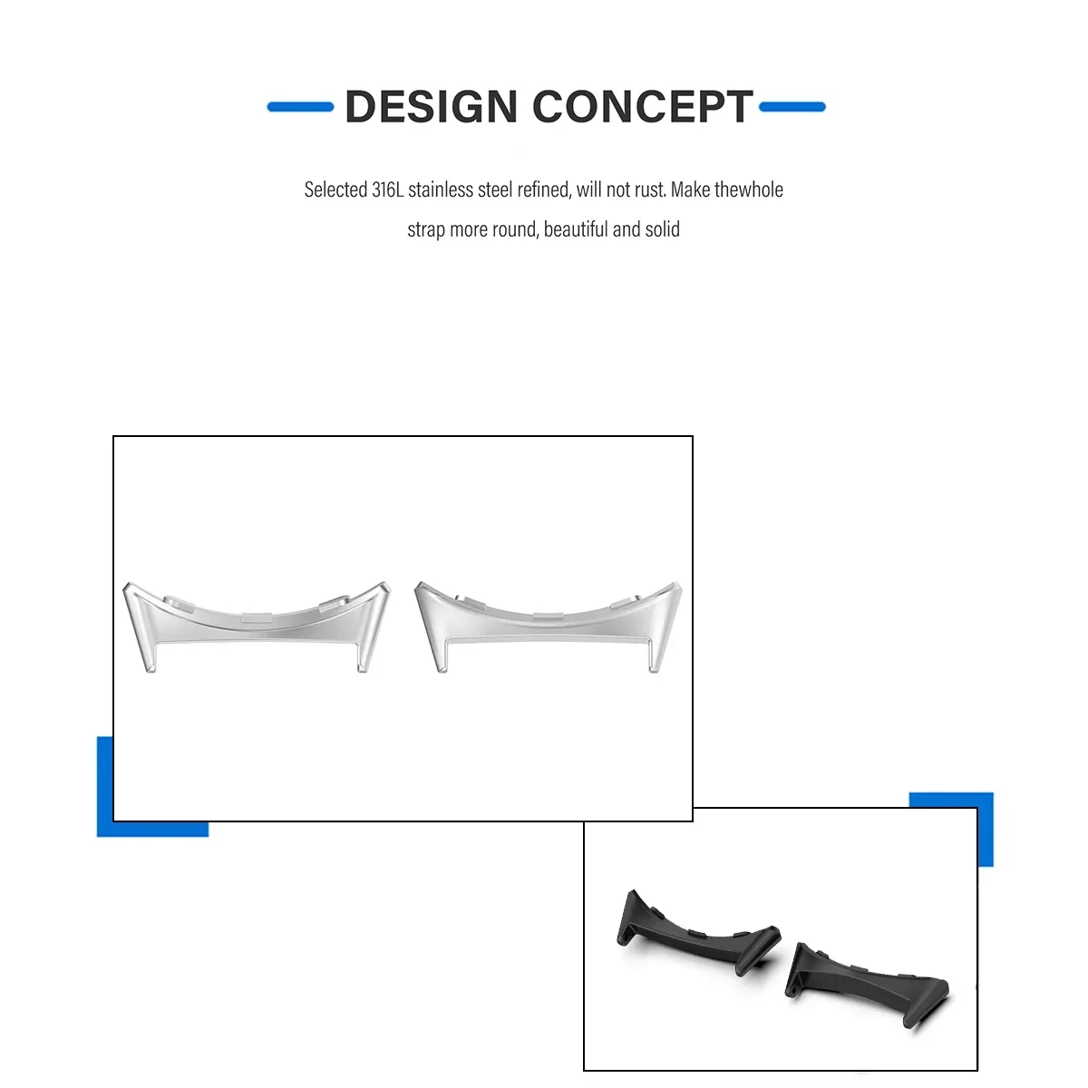 2pcs สายนาฬิกาอะแดปเตอร์สําหรั - Watch Strap Replacement บทวิจารณ์และราคา