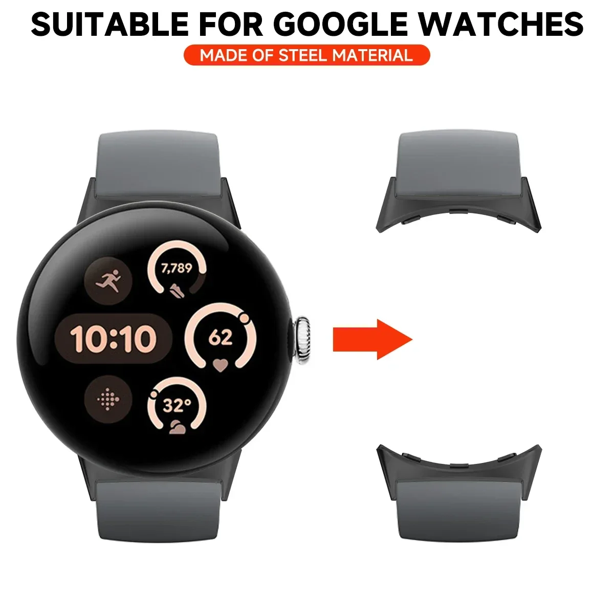 2pcs สายนาฬิกาอะแดปเตอร์สําหรั - Watch Strap Replacement บทวิจารณ์และราคา