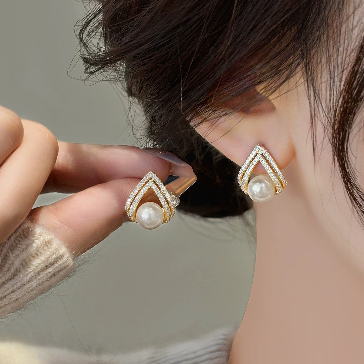 925 เงินแท้ ต่างหูมุกสีแดงไวน์ - Pearl Stud Earrings บทวิจารณ์และราคา