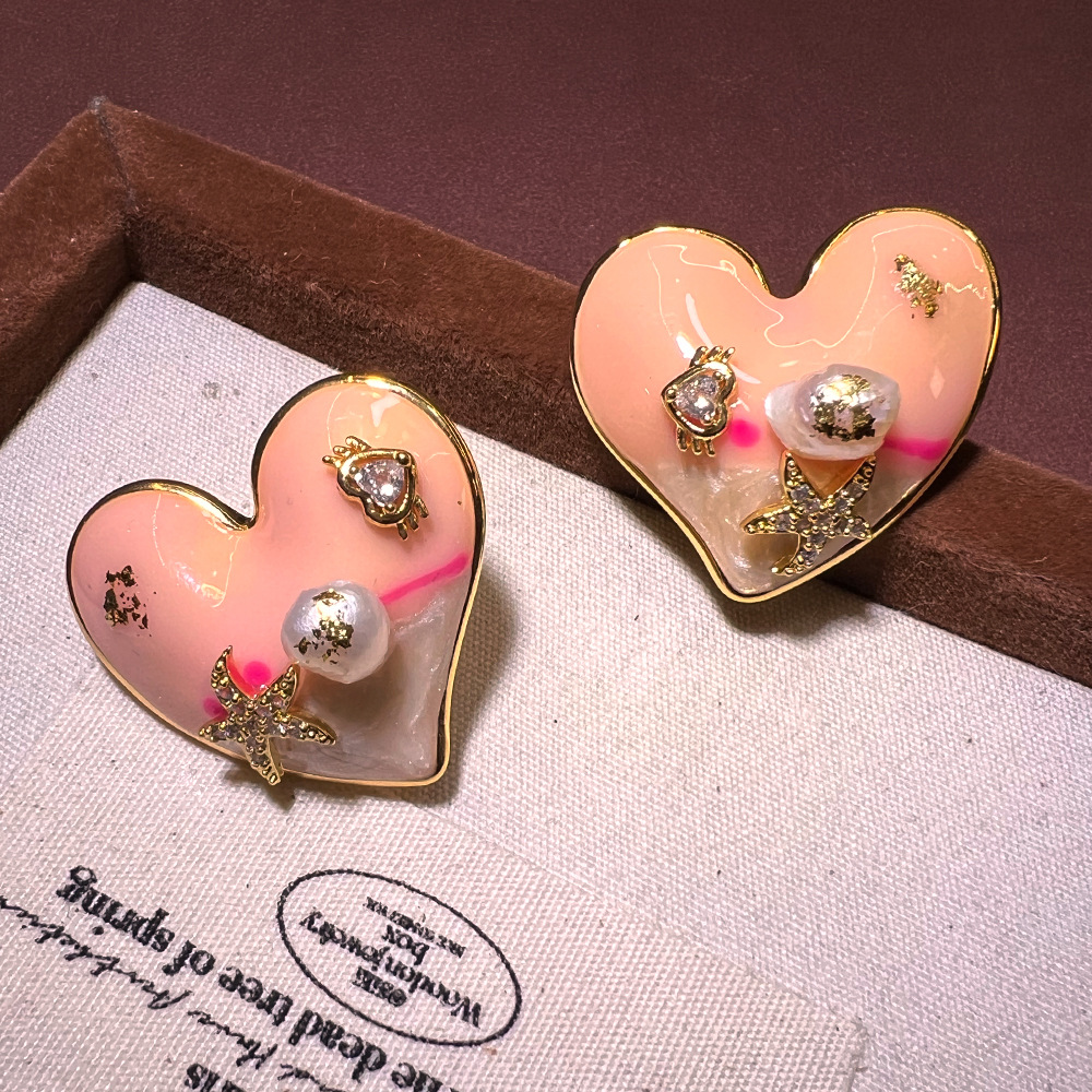 ต่างหูรูปทรงทรายทองประดับมุกธร - Pearl Stud Earrings บทวิจารณ์และราคา
