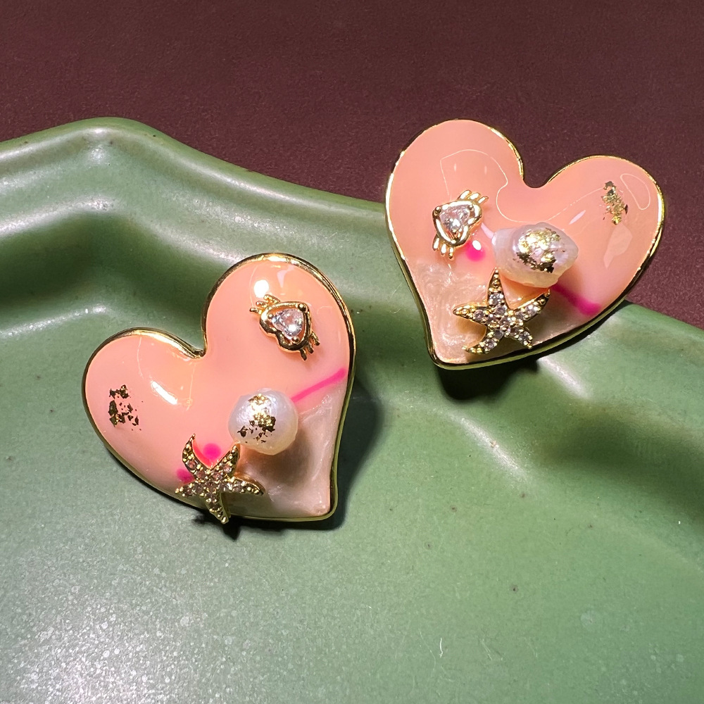 ต่างหูรูปทรงทรายทองประดับมุกธร - Pearl Stud Earrings บทวิจารณ์และราคา