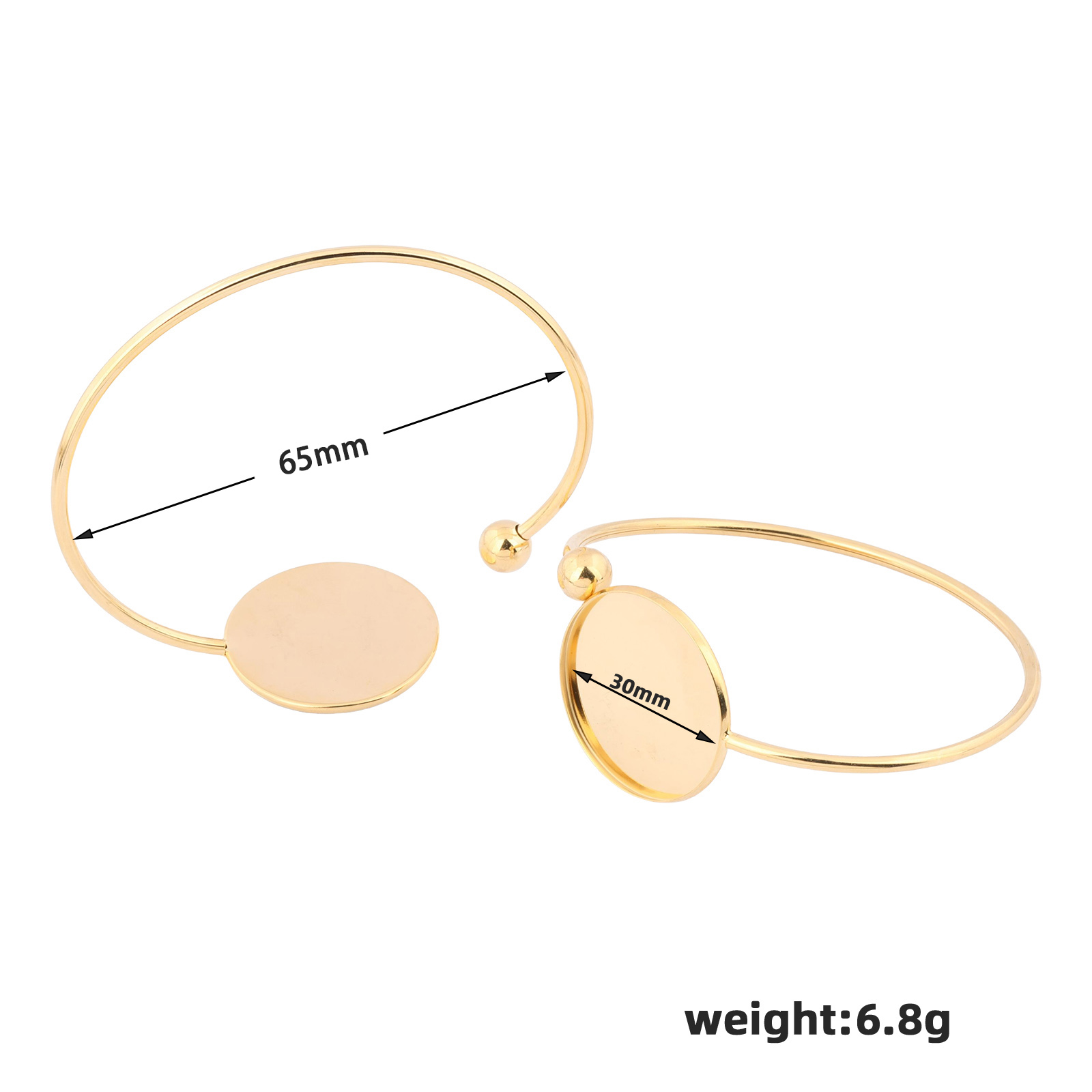 ตัวเรือนกำไลข้อมือแบบคาโบชองขน - Cuff Bangle Bracelet บทวิจารณ์และราคา
