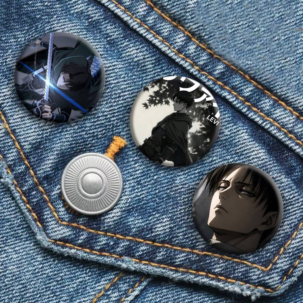 เข็มกลัดรูปทรงกลมลาย Attack on - Levi Jewelry & Watches Inc บทวิจารณ์และราคา