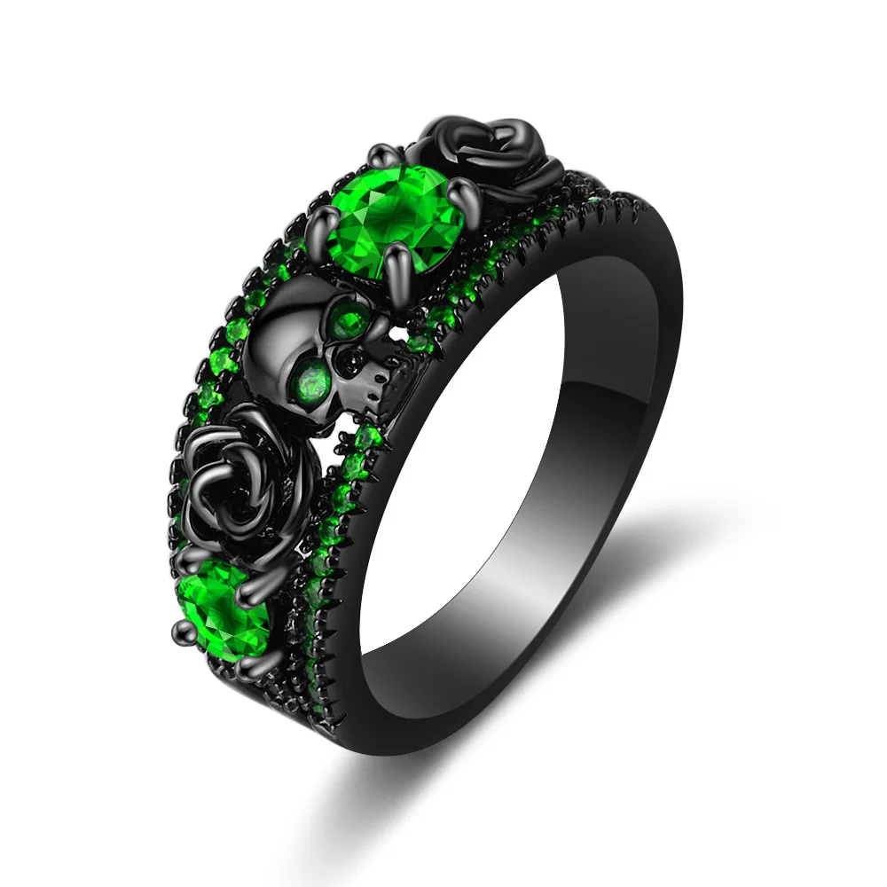 ปืนชุบดอกไม้หัวกะโหลกพังก์ย้อน - Gothic Skull Ring บทวิจารณ์และราคา