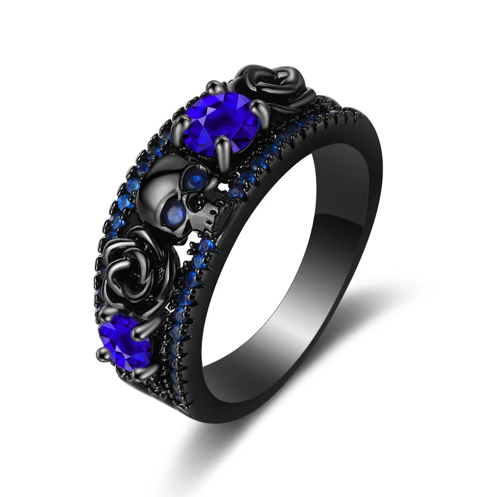ปืนชุบดอกไม้หัวกะโหลกพังก์ย้อน - Gothic Skull Ring บทวิจารณ์และราคา