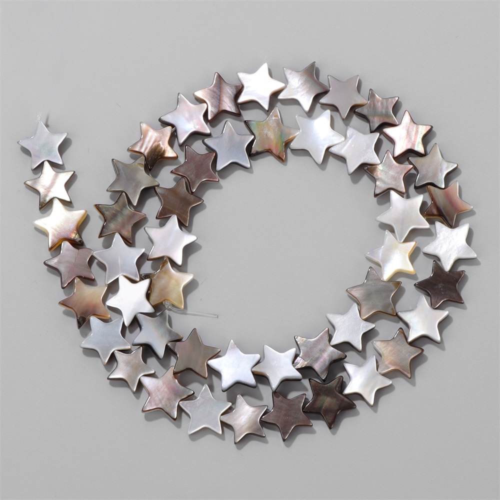 ลูกปัดเปลือกหอยสีเทาสีดำรูปดาว - Pearl Stud Earrings บทวิจารณ์และราคา