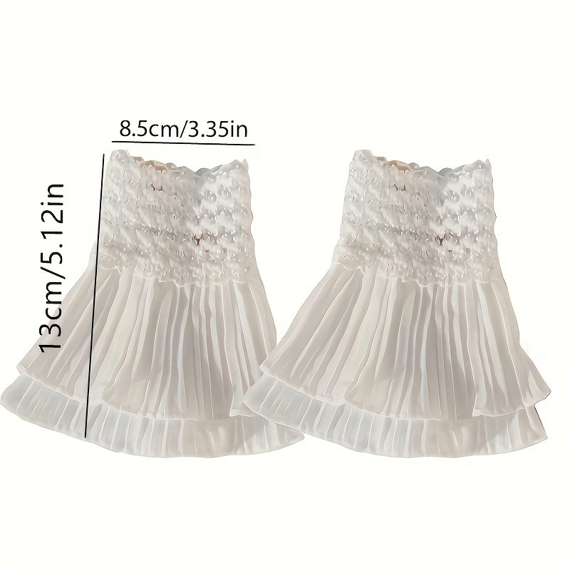 ปลอกแขนลูกไม้จีบระบายสองชั้นสี - Cuff Bangle Bracelet บทวิจารณ์และราคา