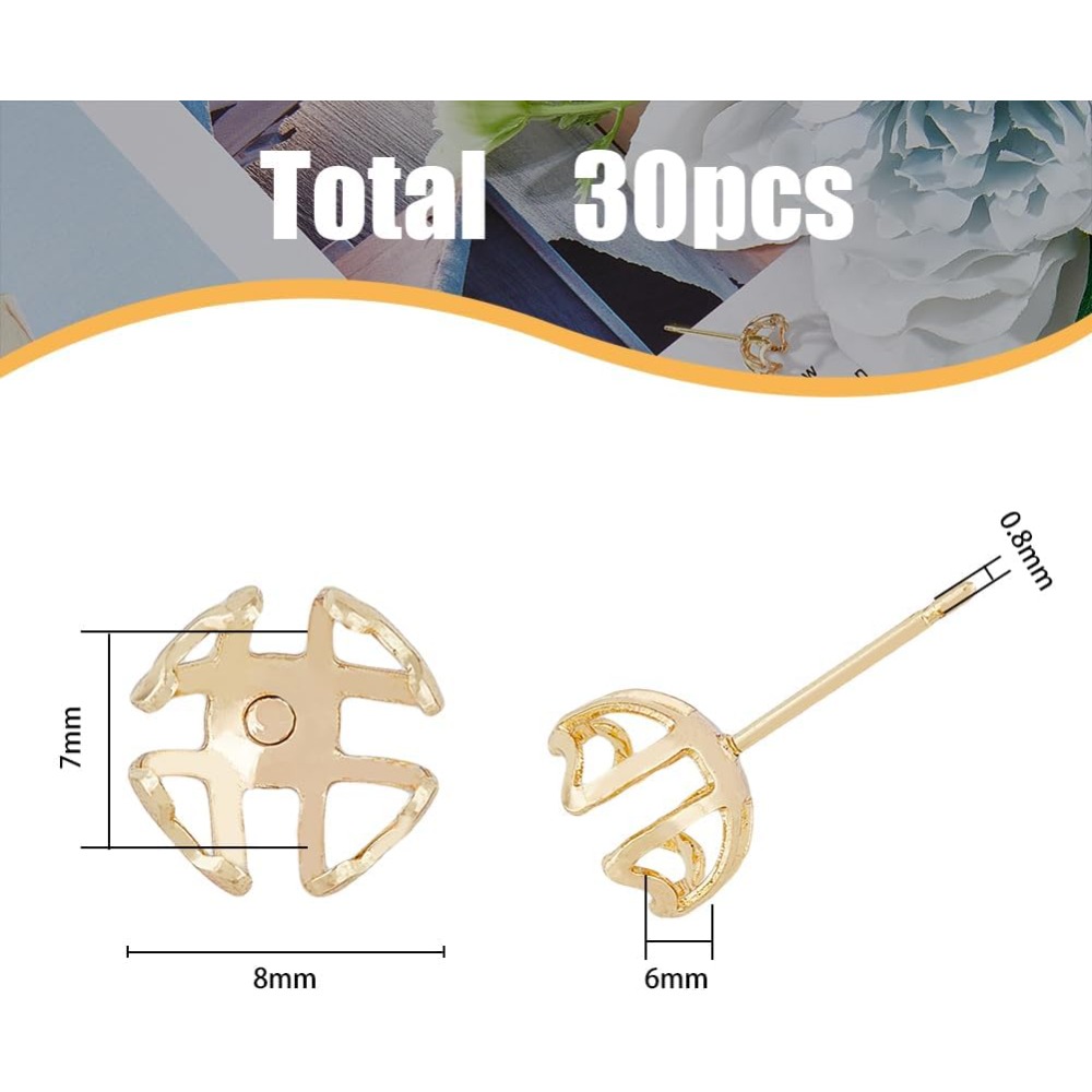 ตัวเรือนต่างหูแบบ 4 ขา สำหรับต - Pearl Stud Earrings บทวิจารณ์และราคา