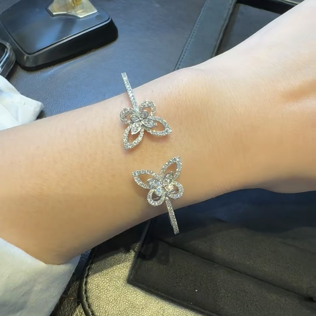 กำไลข้อมือเงินแท้ 925 ประดับเพ - Cuff Bangle Bracelet บทวิจารณ์และราคา