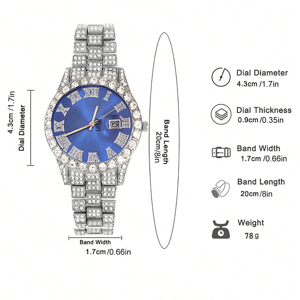ชุดสร้อยคิวบาลิงค์ฮิปฮอปขนาด 1 - Icebox Jewelry Watches บทวิจารณ์และราคา