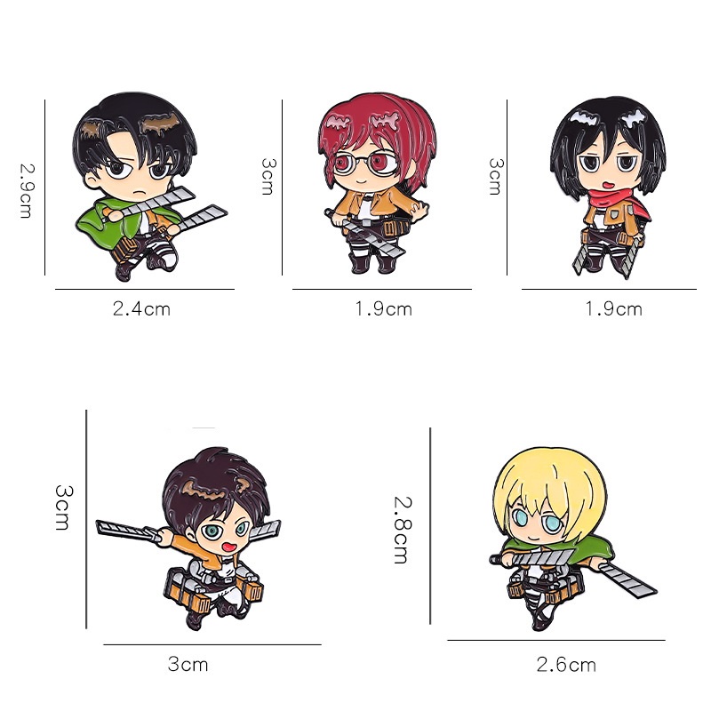Eren Chibi หมุดเคลือบเข็มกลัด  - Levi Jewelry & Watches Inc บทวิจารณ์และราคา