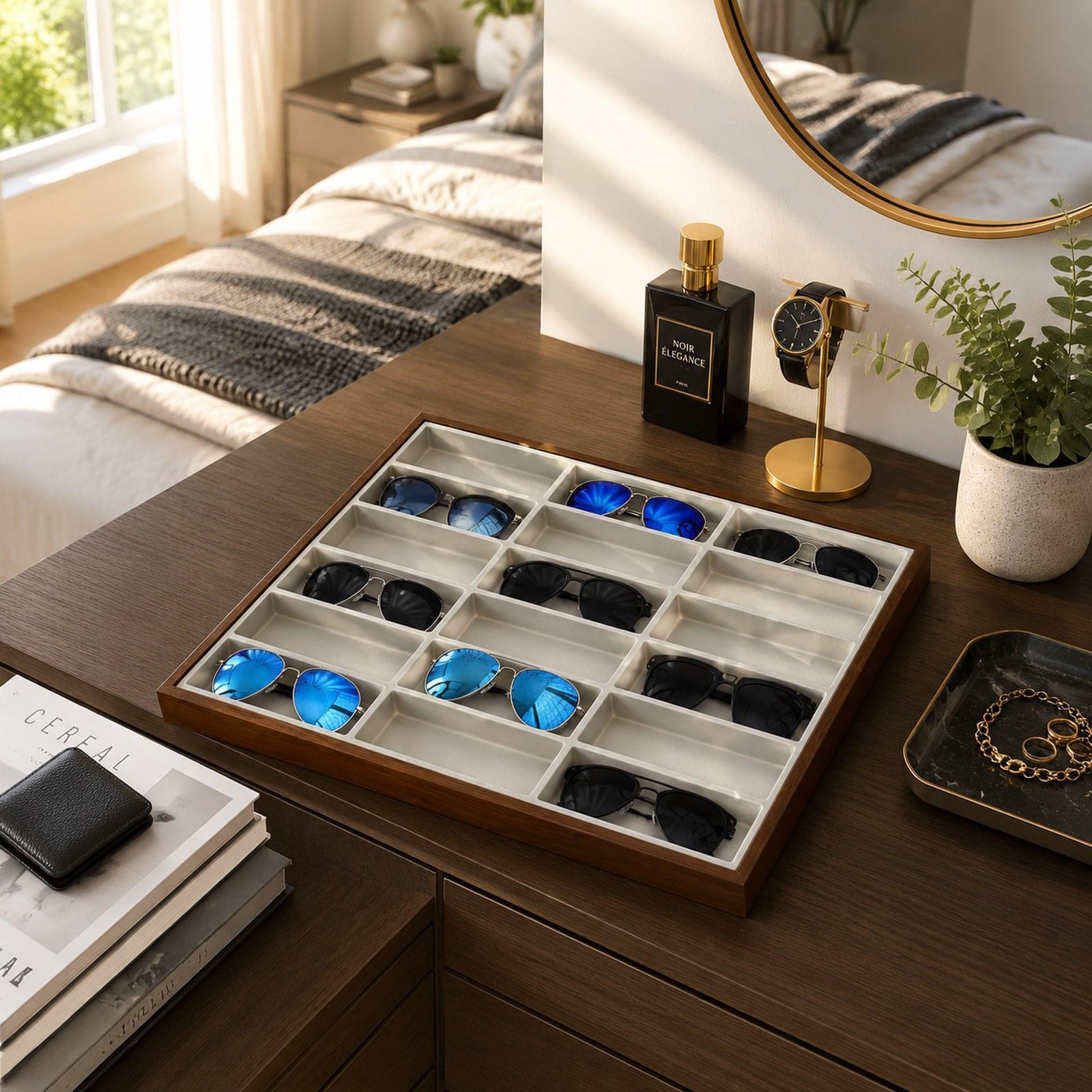 กล่องจัดระเบียบแว่นตา 18 ช่อง  - Jewelry Eyewear Watches & Accessories บทวิจารณ์และราคา
