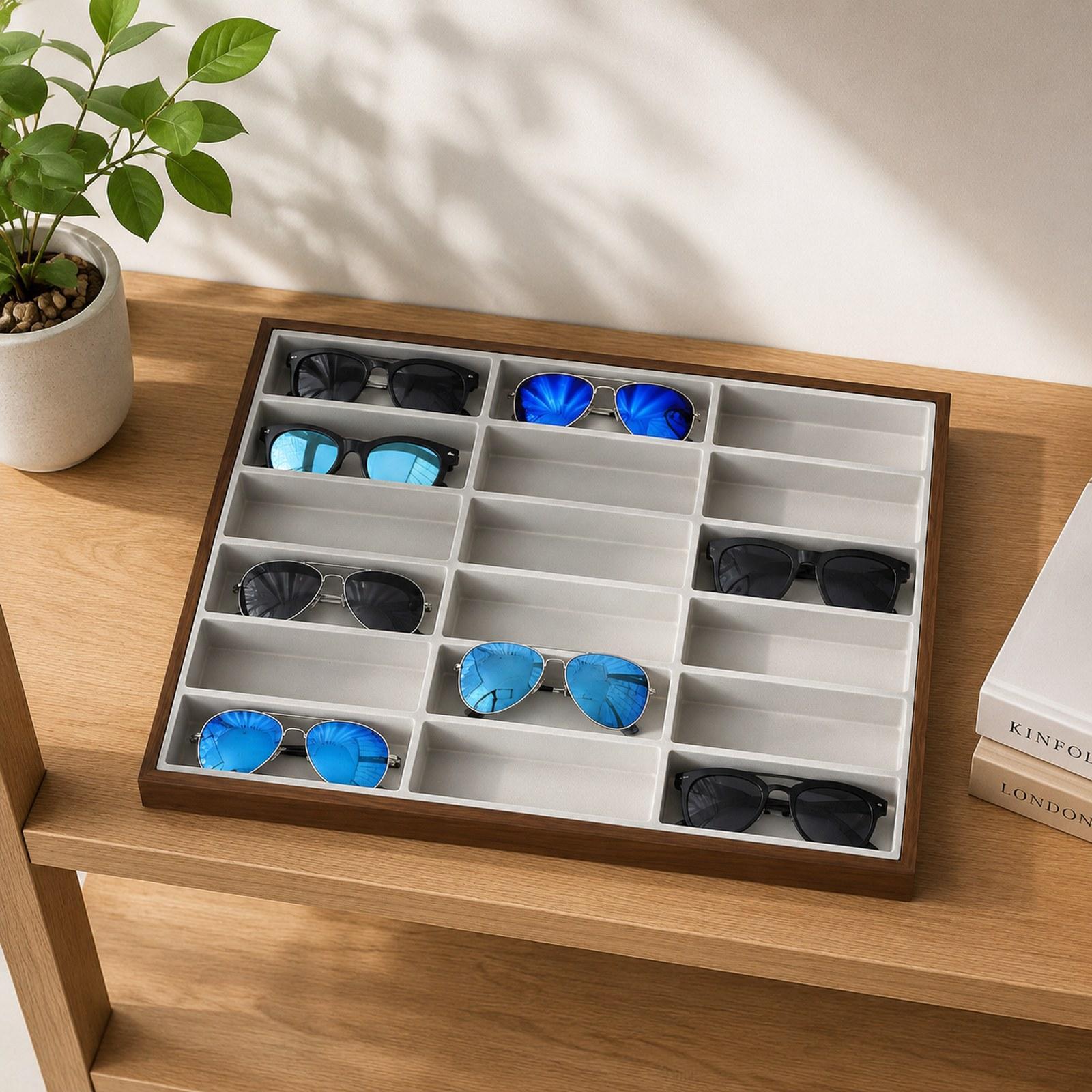 กล่องจัดระเบียบแว่นตา 18 ช่อง  - Jewelry Eyewear Watches & Accessories บทวิจารณ์และราคา