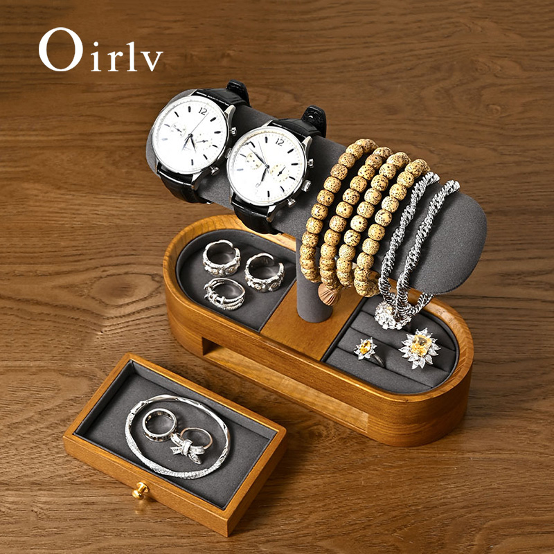 Oirlv ไม้เนื้อแข็งนาฬิกาออแกไน - Jewelry Box With Watches บทวิจารณ์และราคา