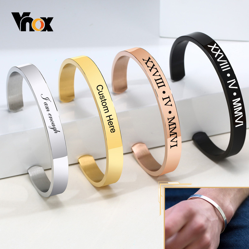 Vnox กำไลข้อมือสเตนเลสมันวาวสำ - Cuff Bangle Bracelet บทวิจารณ์และราคา