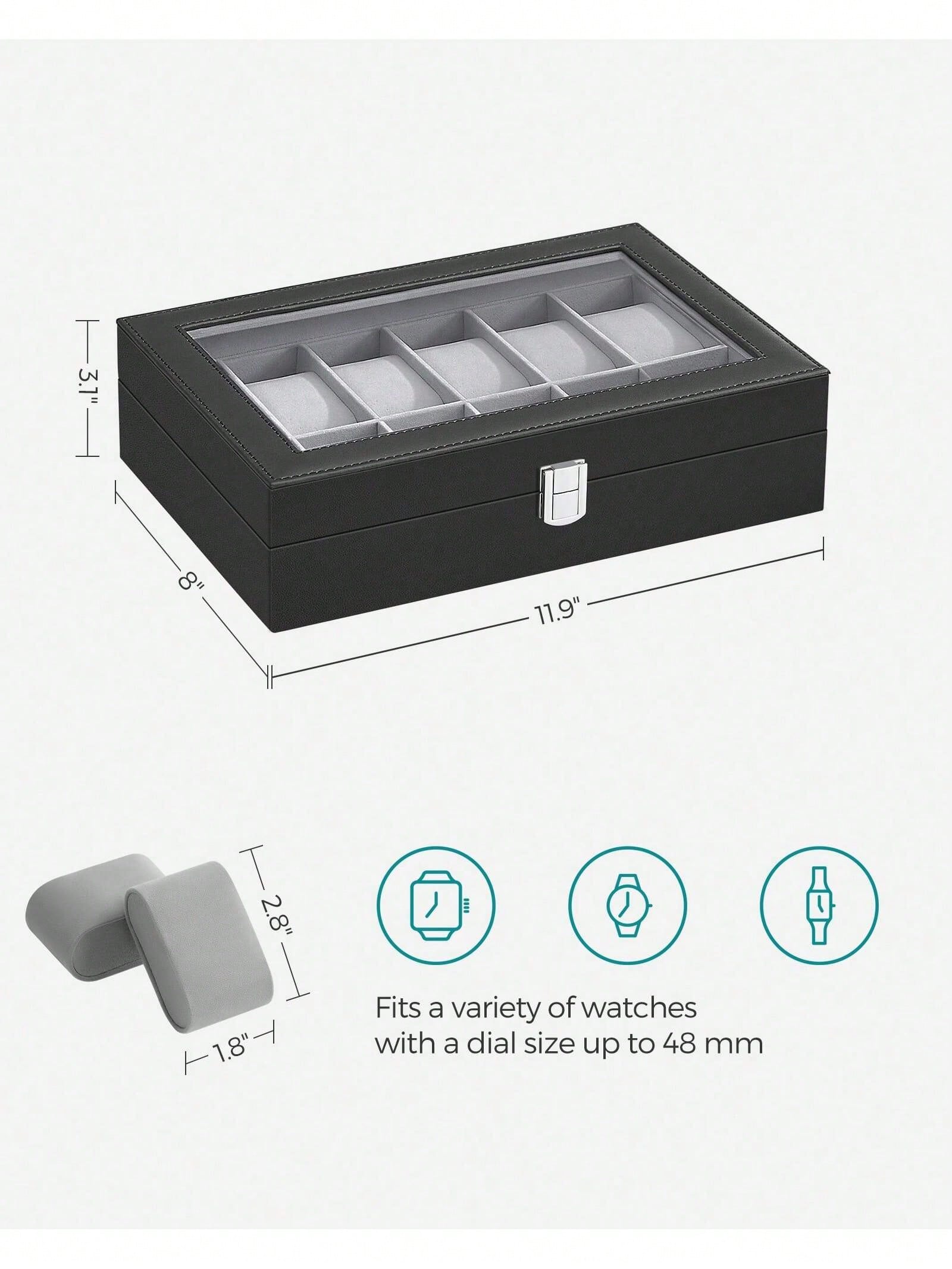 กล่องเก็บนาฬิกาแบบล็อคได้ 12 ช - Jewelry Box With Watches บทวิจารณ์และราคา