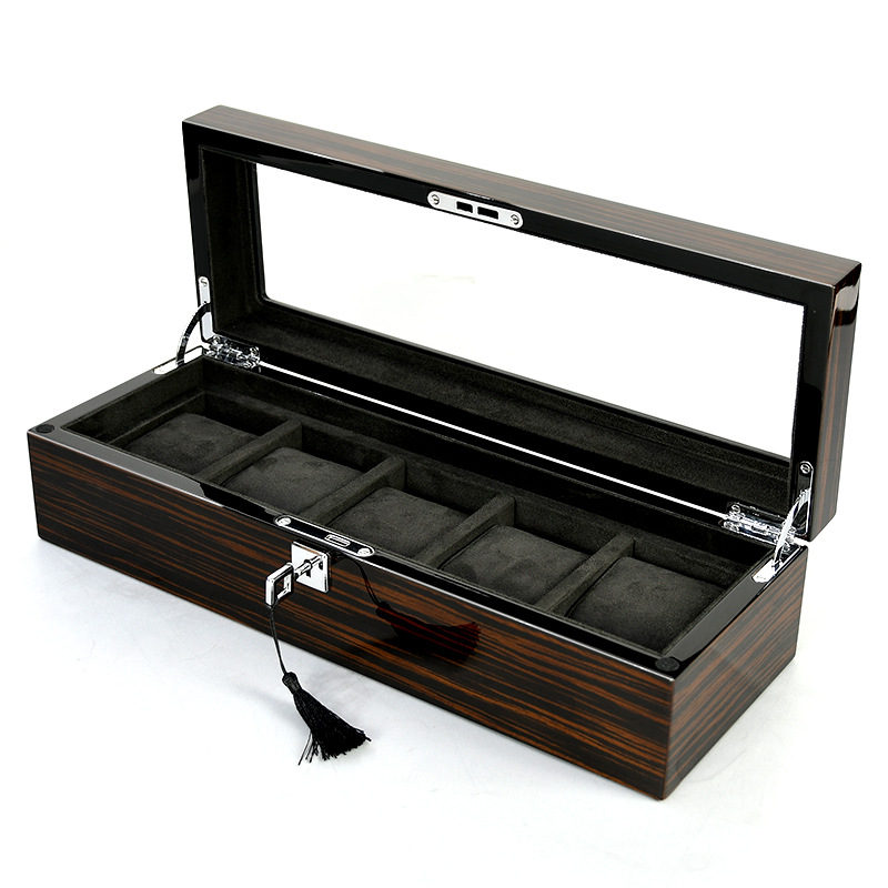 กล่องใส่นาฬิกาไม้เคลือบเงา Hxl - Jewelry Box With Watches บทวิจารณ์และราคา