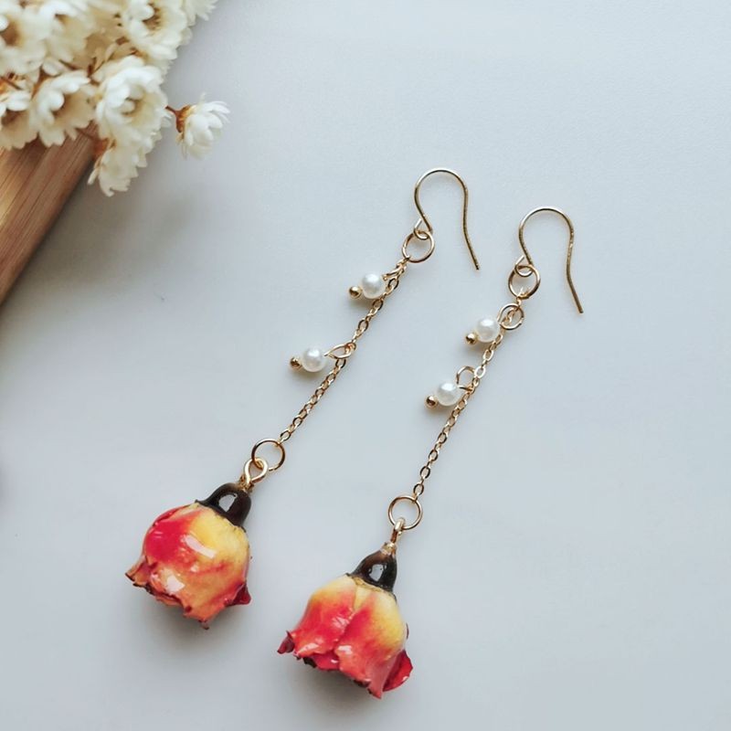 ต่างหูพู่ประดับมุกดอกกุหลาบนิร - Pearl Stud Earrings บทวิจารณ์และราคา