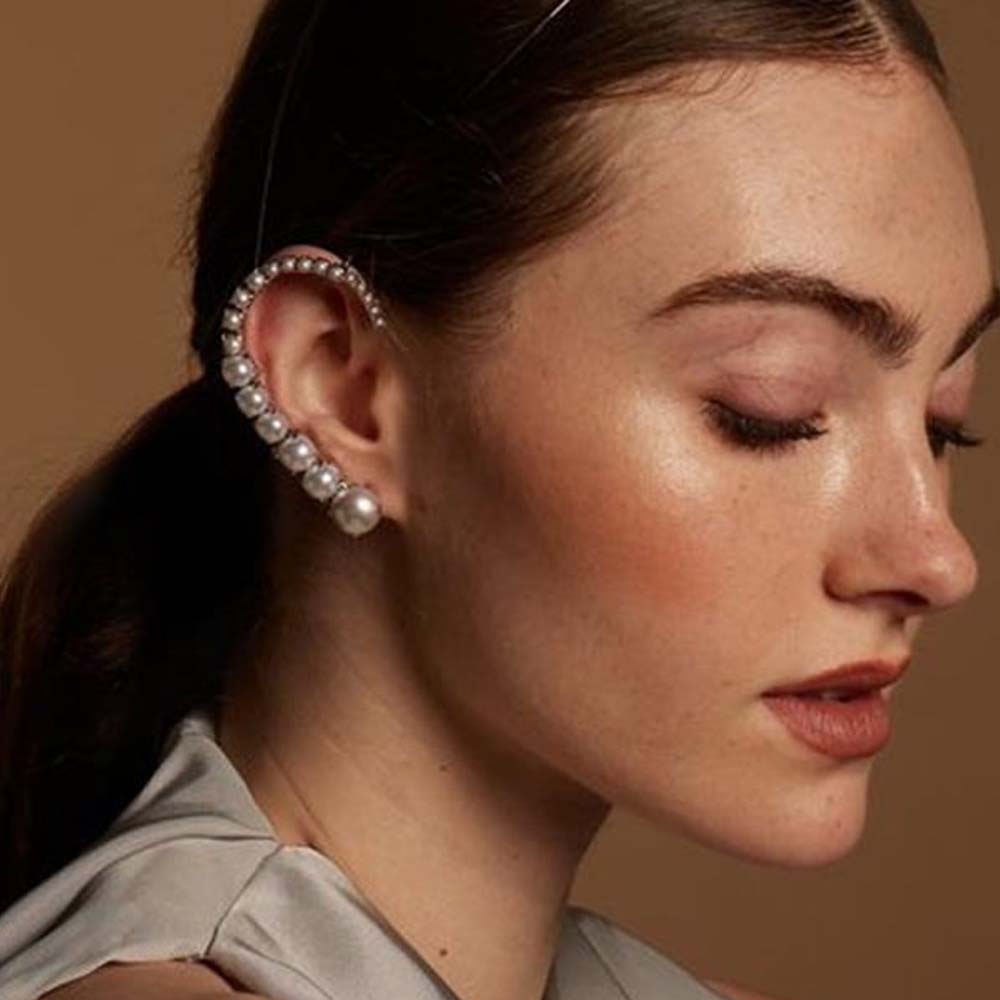 Stonefans คลิปหูไข่มุกแบบไม่ต้ - Pearl Stud Earrings บทวิจารณ์และราคา