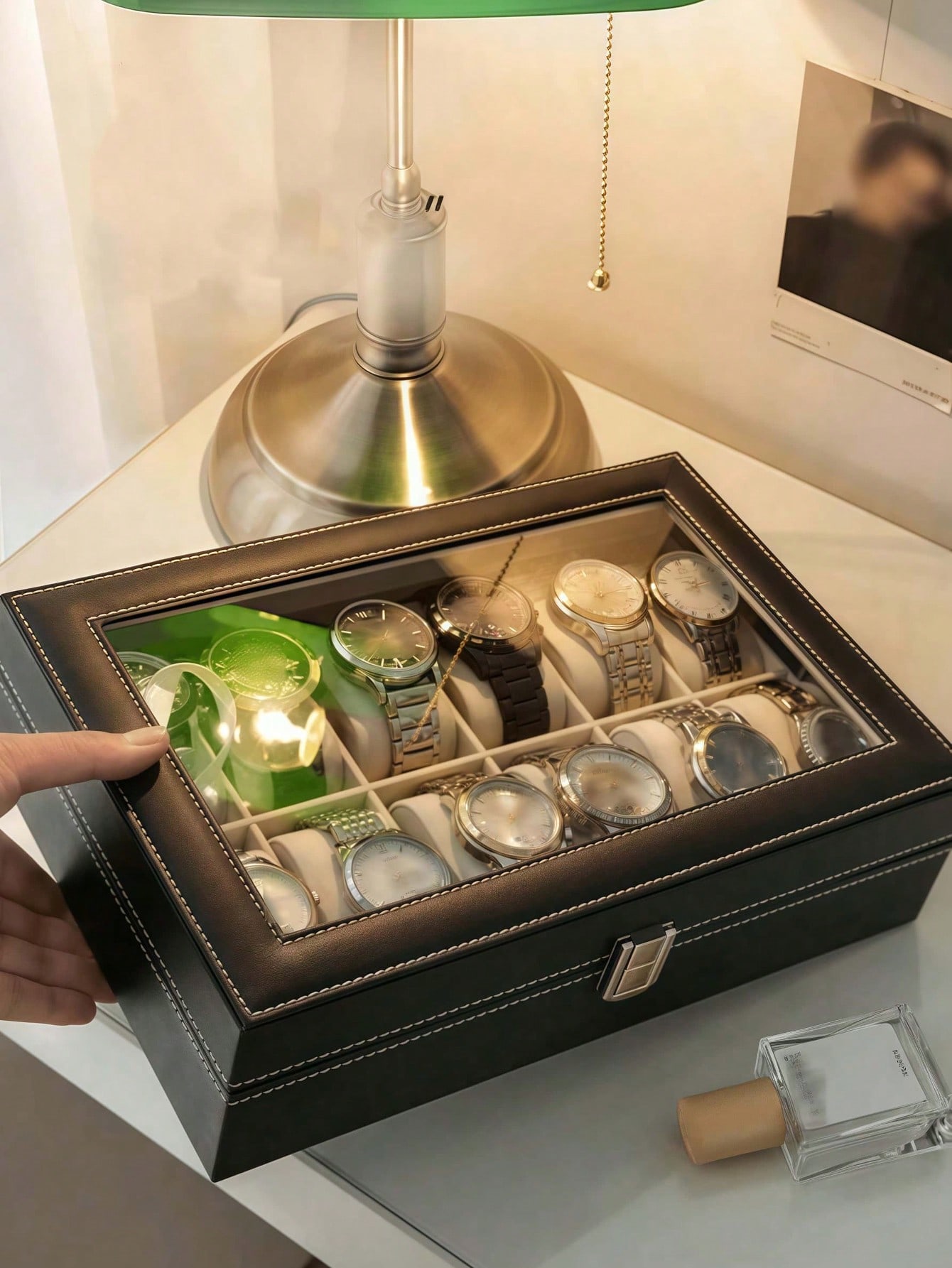 กล่องใส่นาฬิกาหนังพร้อมกุญแจล็ - Jewelry Box With Watches บทวิจารณ์และราคา
