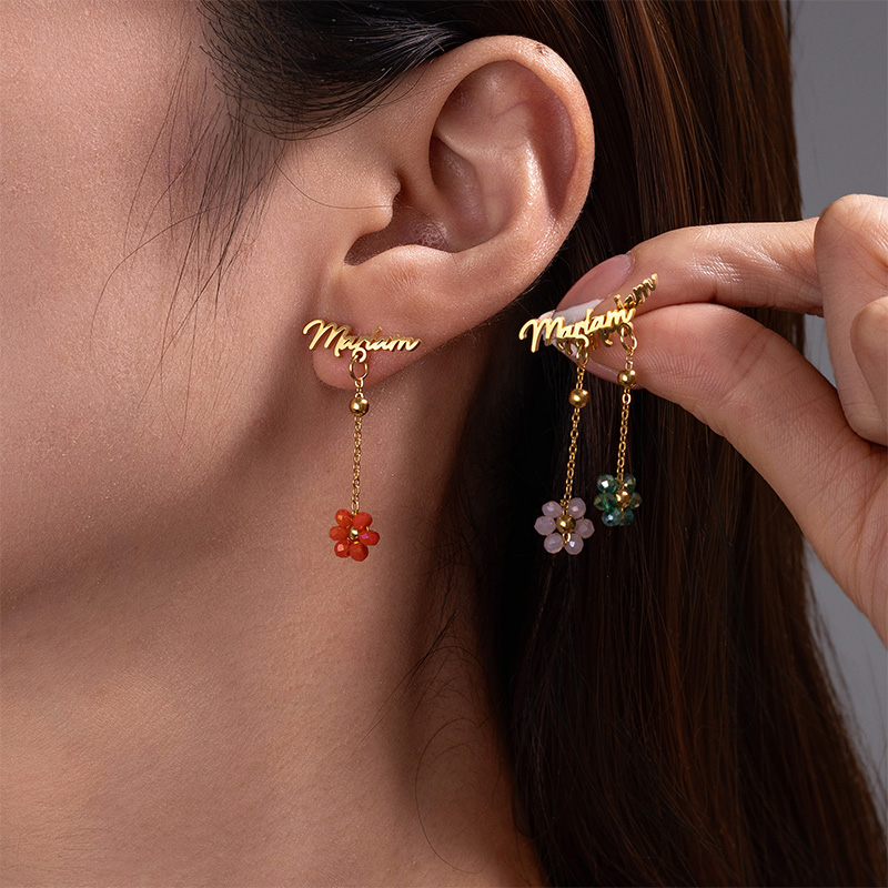 อ็อกซ์อัคซ์มีต่างหูชื่อที่กำหน - Pearl Stud Earrings บทวิจารณ์และราคา
