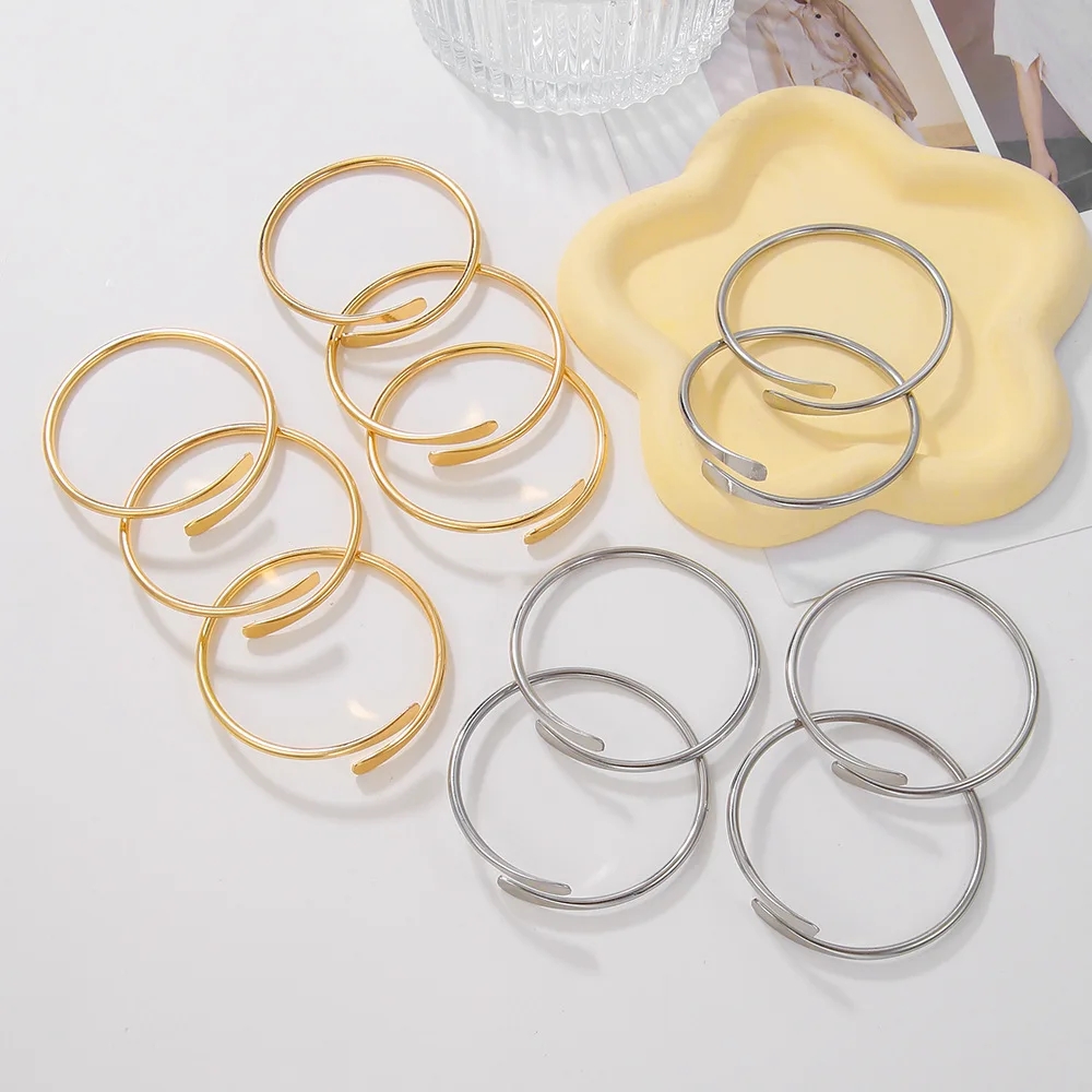 10 ชิ้น/ล็อตทองเหลืองเปล่าซ้อน - Cuff Bangle Bracelet บทวิจารณ์และราคา