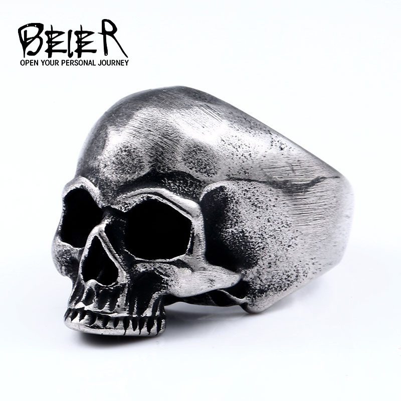 Beier 316LสแตนเลสVintage Punk  - Gothic Skull Ring บทวิจารณ์และราคา