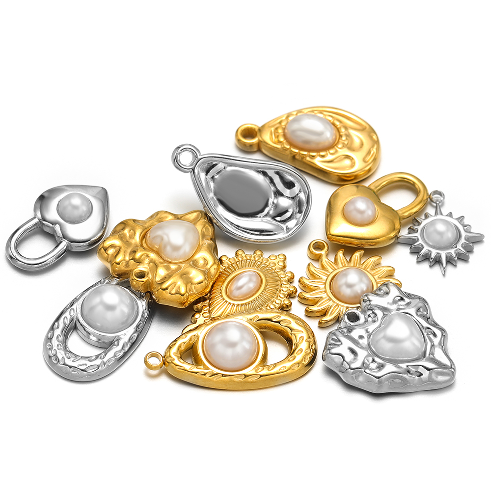 5pcs สแตนเลสสตีลเลียนแบบไข่มุก - Pearl Stud Earrings บทวิจารณ์และราคา