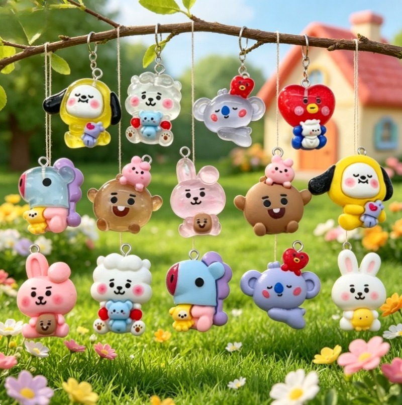 ชุด 7 ชิ้น BT21 ชาร์มการ์ตูนเร - Charm Bracelet Beads บทวิจารณ์และราคา