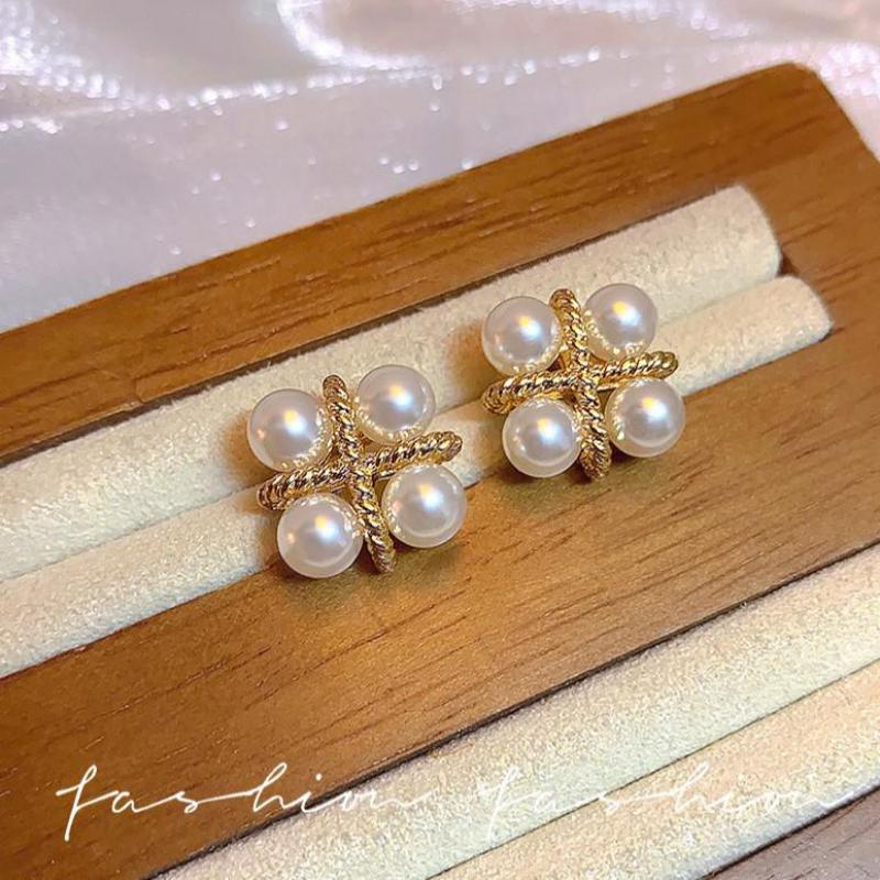 ต่างหูเงินแท้ 925 ดีไซน์เกาหลี - Pearl Stud Earrings บทวิจารณ์และราคา