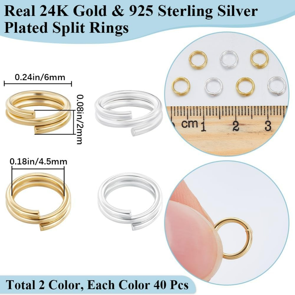 1 กล่อง 80 ชิ้นแหวนกระโดดแยก 2 - Sterling Silver Ring บทวิจารณ์และราคา
